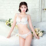 ルミナス ティアラ レース ブラジャー & バック透け フルバック ショーツ | Dazzy | 詳細画像2 