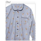 テディベアストライプ長袖トップス&ロングパンツルームウェア | Dazzy | 詳細画像10 