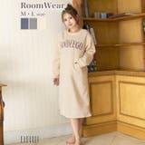 カジュアルロゴフラワー長袖ワンピースルームウェア | Dazzy | 詳細画像3 