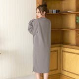 カジュアルロゴフラワー長袖ワンピースルームウェア | Dazzy | 詳細画像5 