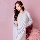 ソフトメロウ長袖トップス&ロングパンツルームウェア | Dazzy | 詳細画像5 