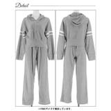 スリーブラインWジップパーカー＆ロングパンツルームウェア | Dazzy | 詳細画像10 