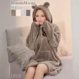 くま耳フードもこもこワンピースルームウェア | Dazzy | 詳細画像1 