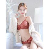 [GHサイズ] レーシィスカラップブラジャー&バック透けフルバックショーツ | Dazzy | 詳細画像2 