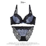 シックサテンレーシィ脇高ブラジャー&バック透けフルバックショーツ | Dazzy | 詳細画像9 