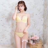 [EFサイズ] パステルフェミニンレーシィ脇高ブラジャー&フルバックショーツ | Dazzy | 詳細画像6 