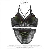 ノーブルベロアコードブラジャー&バック透けフルバックショーツ | Dazzy | 詳細画像8 