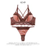 ノーブルベロアコードブラジャー&バック透けTバックショーツ | Dazzy | 詳細画像9 