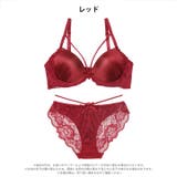 グロウサテンストリングブラジャー&バック透けフルバックショーツ | Dazzy | 詳細画像8 