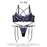 ミッドナイトクイーン脇高ブラジャー&サイド紐バック透けTバックショーツ | Dazzy | 詳細画像8 