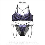 ミッドナイトクイーン脇高ブラジャー&サイド紐バック透けフルバックショーツ | Dazzy | 詳細画像8 