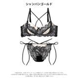 ミッドナイトクイーン脇高ブラジャー&サイド紐バック透けフルバックショーツ | Dazzy | 詳細画像9 