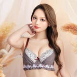 [EFサイズ]スウィートフリルシフォンブラジャー&フルバックショーツ | Dazzy | 詳細画像2 