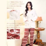 もこもこノルディック柄トップス&ロングパンツルームウェア | Dazzy | 詳細画像3 