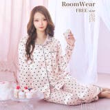 ガーリーハートサテントップス&ロングパンツルームウェア | Dazzy | 詳細画像1 