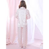 ガーリーハートサテントップス&ロングパンツルームウェア | Dazzy | 詳細画像3 