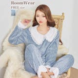 ビッグカラーフリルもこもこトップス&ロングパンツルームウェア | Dazzy | 詳細画像1 