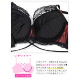 【EFサイズ】グロッシーサテンレース脇高ブラジャー＆バック透けTバックショーツ | Dazzy | 詳細画像11 