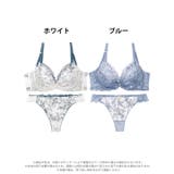 ブロッサムギャザーレース脇高ブラジャー&バック透けTバックショーツ | Dazzy | 詳細画像8 