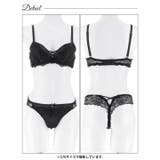 グリッターベロアレーシィブラジャー&バック透けTバックショーツ | Dazzy | 詳細画像13 