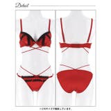 グリッターサテンレースストリングブラジャー&フルバックショーツ | Dazzy | 詳細画像10 