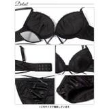 グリッターサテンレースストリングブラジャー&フルバックショーツ | Dazzy | 詳細画像12 