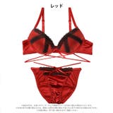 グリッターサテンレースストリングブラジャー&フルバックショーツ | Dazzy | 詳細画像7 