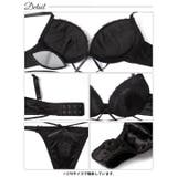 グリッターサテンレースストリングブラジャー&Tバックショーツ | Dazzy | 詳細画像12 