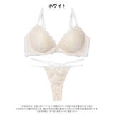 【EFサイズ】エターナルヌーディーレースブラジャー&バック透けTバックショーツ | Dazzy | 詳細画像10 