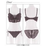 ノーブルレースアップビスチェ脇高ブラジャー&バック透けフルバックショーツ | Dazzy | 詳細画像12