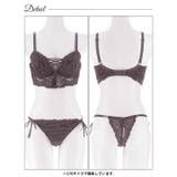 ノーブルレースアップビスチェ脇高ブラジャー&バック透けTバックショーツ | Dazzy | 詳細画像12