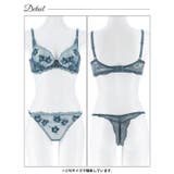 エレガンスシアーフルール脇高ブラジャー&バック透けTバックショーツ | Dazzy | 詳細画像14