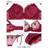 ラグジュアリーローズブーケ脇高ブラジャー&サイド紐バック透けTバックショーツ | Dazzy | 詳細画像15