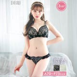 [3点セット]ミューズリボンレース脇高ブラジャー&フルバック&Tバックショーツ | Dazzy | 詳細画像1 