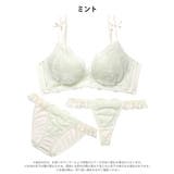 [3点セット]ミューズリボンレース脇高ブラジャー&フルバック&Tバックショーツ | Dazzy | 詳細画像10 