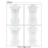 [3点セット]ミューズリボンレース脇高ブラジャー&フルバック&Tバックショーツ | Dazzy | 詳細画像13 