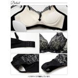 [3点セット]ミューズリボンレース脇高ブラジャー&フルバック&Tバックショーツ | Dazzy | 詳細画像14 