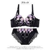ルミナスローズエンブロイダリー脇高ブラジャー&フルバックショーツ | Dazzy | 詳細画像9 