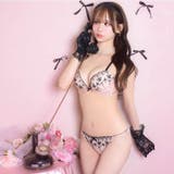 パステルガーリーバタフライ脇高ブラジャー&フルバックショーツ | Dazzy | 詳細画像5 