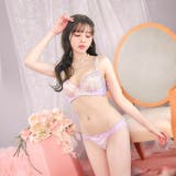 フェミニンパステルレース脇高ブラジャー&フルバックショーツ | Dazzy | 詳細画像7