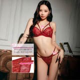 【EFサイズ】ドラマティックコードレースブラジャー&バック透けフルバックショーツ | Dazzy | 詳細画像3