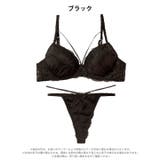 シャドウレーシィコードブラジャー&バック透けTバックショーツ | Dazzy | 詳細画像10