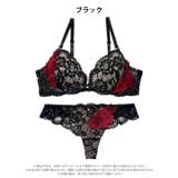 ラグジュアリーブルームレースブラジャー&バック透けTバックショーツ | Dazzy | 詳細画像9 