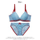 バイカラーリボンレース脇高ブラジャー&バック透けフルバックショーツ | Dazzy | 詳細画像10