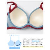 [EFサイズ]バイカラーリボンレース脇高ブラジャー&バック透けフルバックショーツ | Dazzy | 詳細画像11 