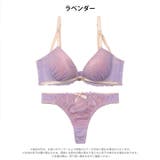 [EFサイズ]バイカラーリボンレース脇高ブラジャー&バック透けTバックショーツ | Dazzy | 詳細画像9 