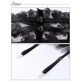 [3点セット]ノーブルシアーブルームブラジャー&Tバックショーツ&ガーターベルト | Dazzy | 詳細画像11 
