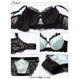 グロッシーサテンレース脇高ブラジャー&バック透けフルバックショーツ | Dazzy | 詳細画像15