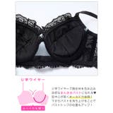 [EFサイズ]グロッシーサテンレース脇高ブラジャー&バック透けフルバックショーツ | Dazzy | 詳細画像12 