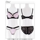 [EFサイズ]グロッシーサテンレース脇高ブラジャー&バック透けフルバックショーツ | Dazzy | 詳細画像13 